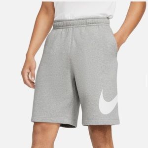 Mens grey Nike shorts with white logo